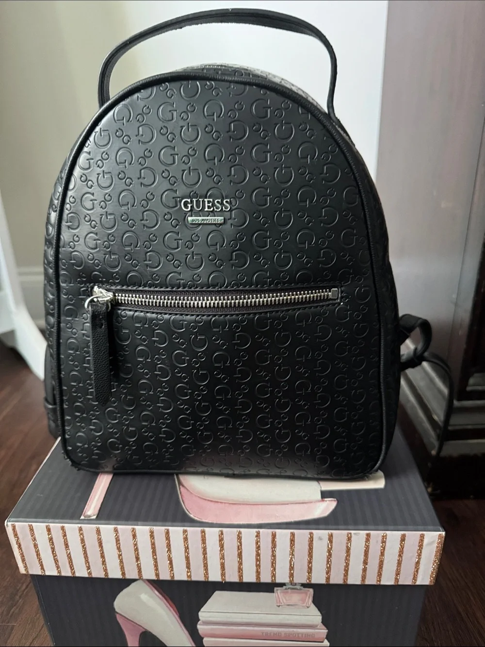 black guess mini backpack Guess | Bags | Guess Black Embossed Logo Mini Backpack